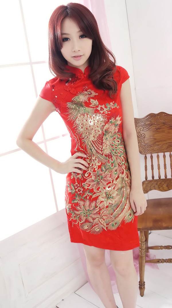 结婚敬酒服凤凰旗袍