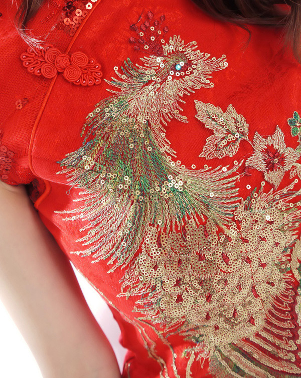 结婚敬酒服凤凰旗袍